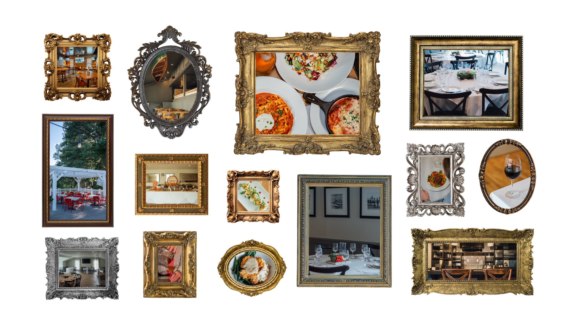 Multiple framed pictures - Camps Kitchen & Bar, Marietta, GA